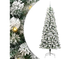 Sapin de noël, arbre de noël artificiel à branches articulées vert et blanc cf61135