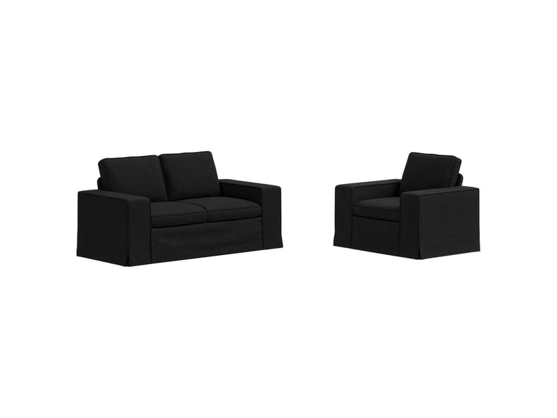  Ensemble de canapés 2 pcs noir tissu shl56825  - Conforama A