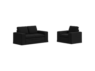 Ensemble de canapés 2 pcs noir tissu shl56825