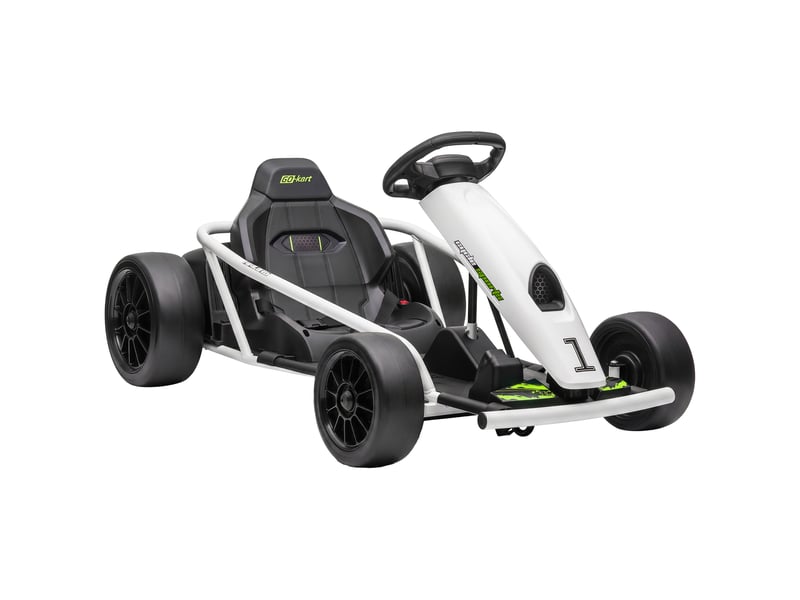 Karting électrique 24 v pour enfants, jusqu'à 13 kmh, avec fonction drift, équipé de 2 moteurs, pour les 8-12 ans, blanc - Conforama A