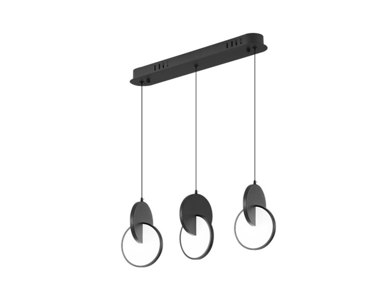  Fabrilamp carlota, réglette, moderne, led, 51 w, 7140 lm, 6500 k, noir, 80-150 x 54 x 18 cm 234493009 - Conforama A