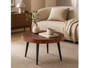 Table basse rond(e) coloris bicolore <strong>HAVRYA</strong> <strong></strong> - 60 cmx60 cm