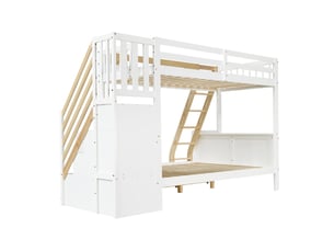 Lit superposé 90x200 cm 253x145.5x162.5cm coloris blanc