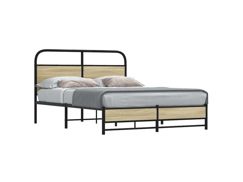  Cadre de lit sans matelas 120x190 cm cm chêne sonoma  - Conforama A