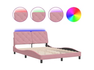 Lit 2 places 140x200 cm coloris rose