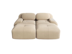 Canapé d'angle modulaire 208x178x70cm 2 places, canapé de salon, ergonomique, meuble de salon, velours côtelé, beige
