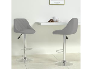 Lot de 2 tabouret de bar, chaise de bar gris clair velours shl77599