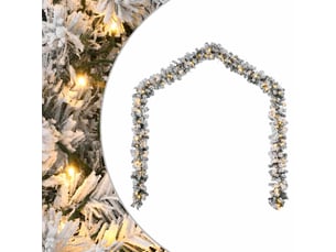Guirlande de noël avec lumières led vert 10 m pvc