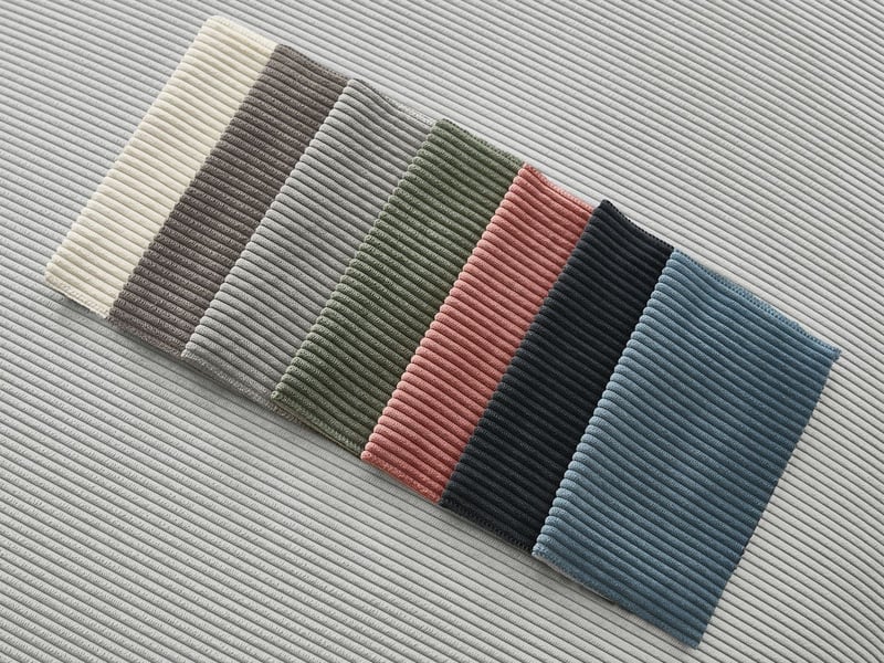 Bobochic canapé droit fixe 2 places sidonie velours côtelé avec pouf gris clair SIDONIE - Conforama C