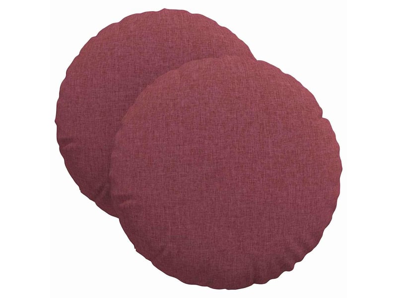 Lot de 2 coussins de siège, coussins décoratifs tissu bordeaux ø40 x 13 cm cf59778 - Conforama A