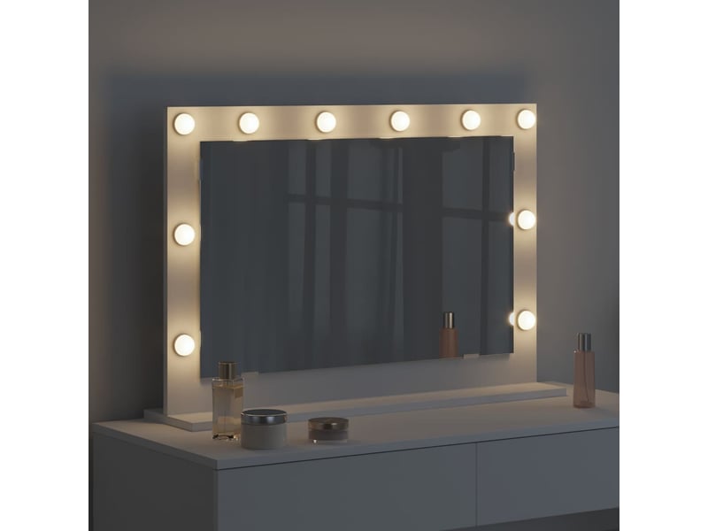  Miroir de vanité, miroir de coiffeuse blanc 80 x 15 x 18 cm verre et bois composite cf62740  - Conforama C