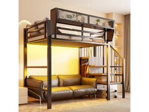 Lit mezzanine 90x200 cm <strong></strong> <strong></strong> coloris noir