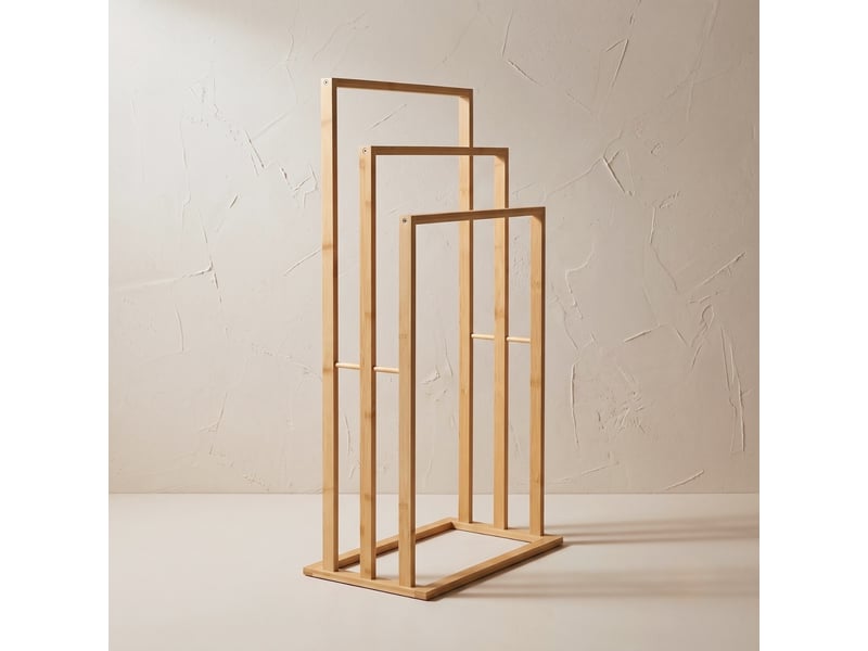  Porte-serviettes en bambou 3 niveaux, 40 x 24,5 x 80 cm  - Conforama D