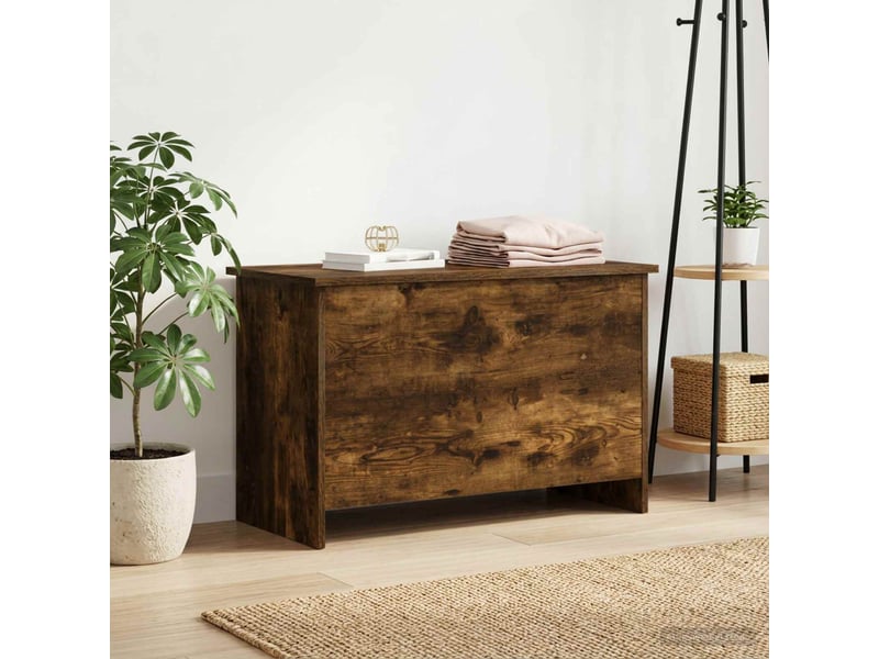  Coffre de rangement avec stockage chêne fumé 80x40x50 cm  - Conforama D
