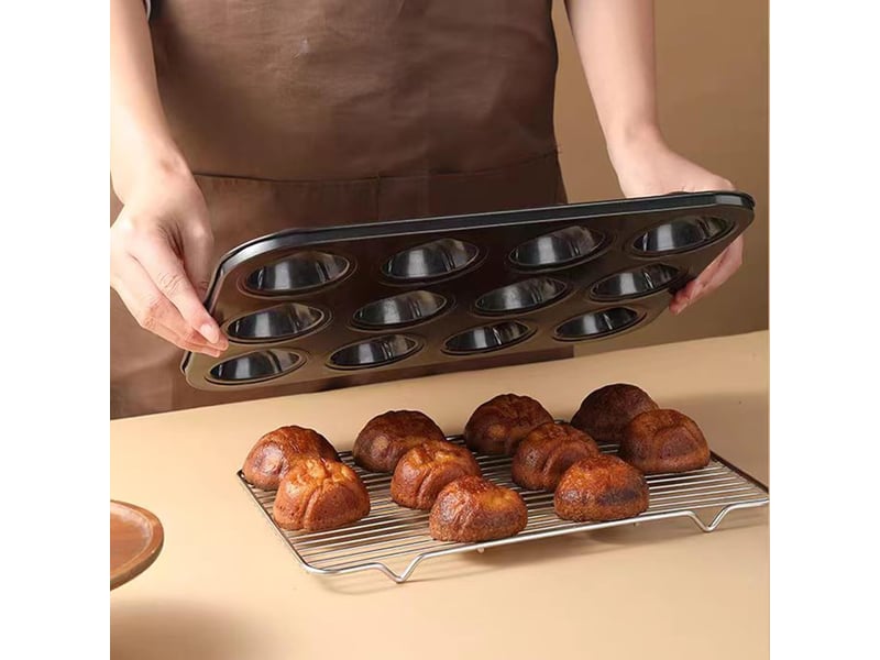 Moule à gâteau au beurre, riz, muffins, 12 cavités en forme de châtaigne antiadhésif pour la cuisson au four (noir) Cake tin - Conforama C