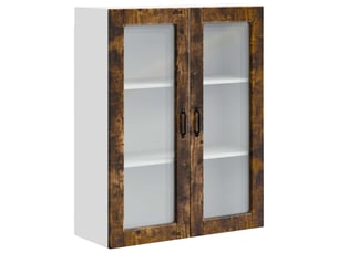 Meuble mural de cuisine | armoire de cuisine chêne fumé 80x31x100cm shl873
