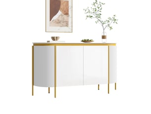 Buffet 4 porte(s)  0 tiroir(s) <strong>MODENUIT </strong> <strong></strong> - 140 cm coloris blanc 