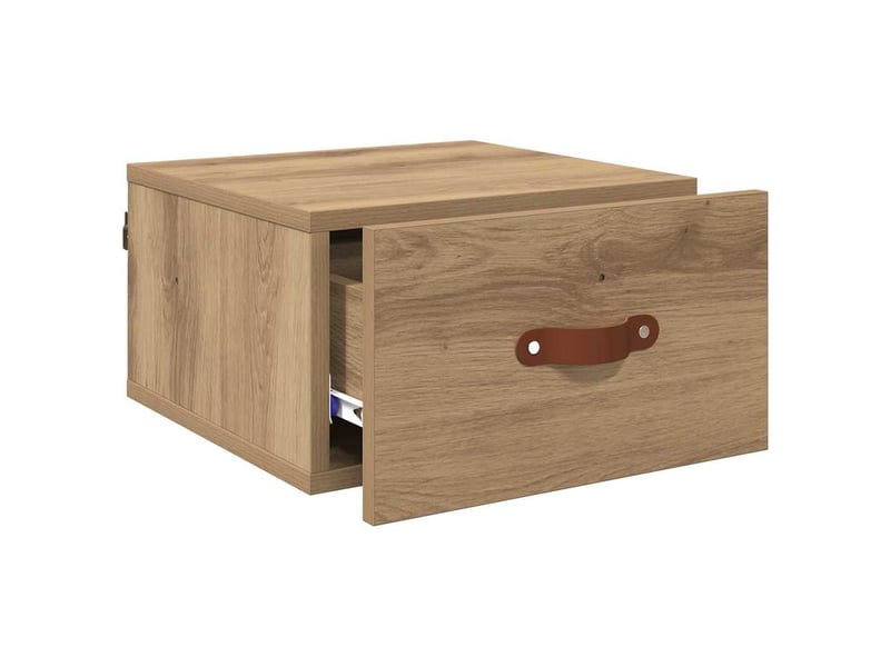  Table de chevet chambre, cabinet de chevet mural 35 x 35 x 20 cm bois d'ingénierie shl4655  - Conforama E