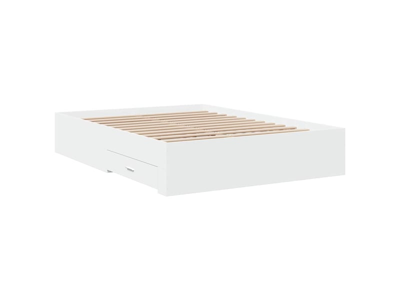 Lit double- lit adulte - cadre de lit avec tiroirs sans matelas blanc 120x190 cm - Conforama B