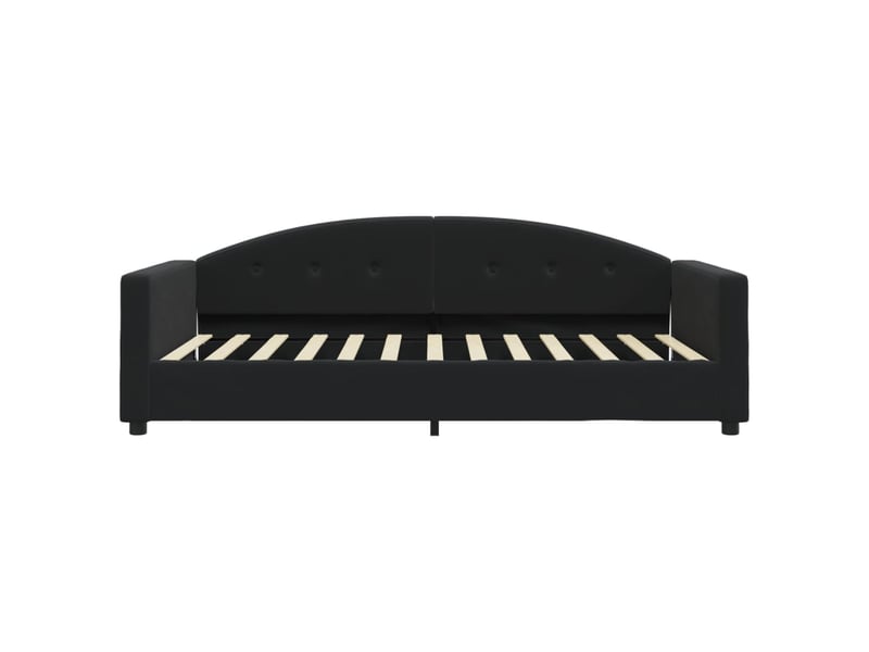  Lit simple- lit adulte -  lit de repos sans matelas noir 100x200 cm velours  - Conforama B