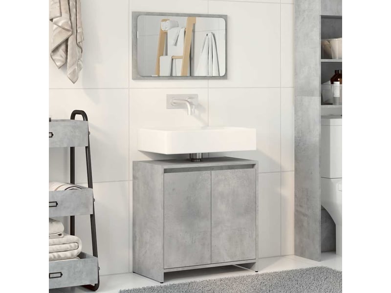  Ensemble de meubles de salle de bain 2 pcs gris béton cf63629  - Conforama C