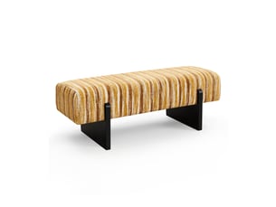 Banc en tissu tramé à motif moutarde vog