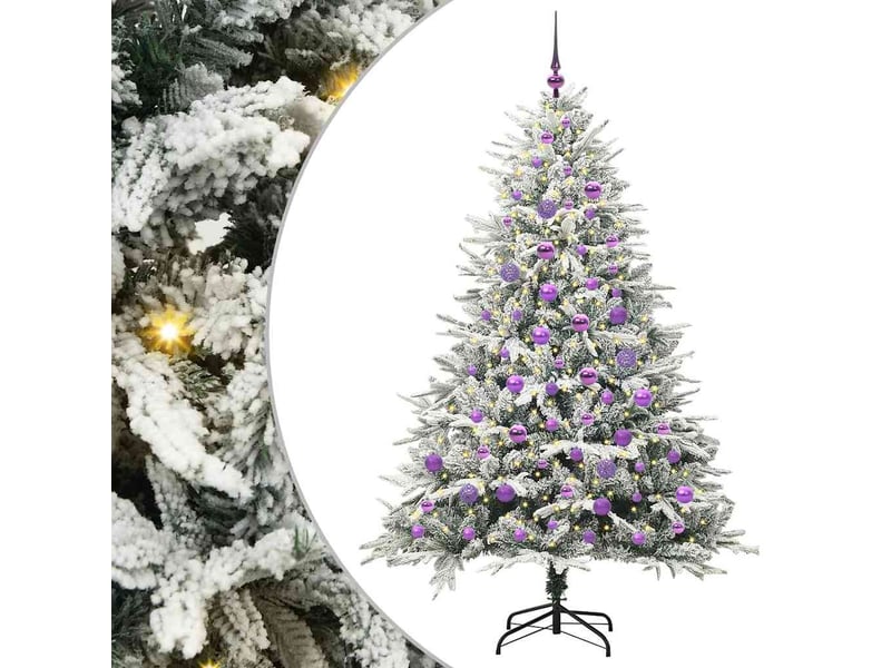  Sapin de noël, arbre de noël artificiel pré-éclairé avec ensemble de boules shl3392  - Conforama A