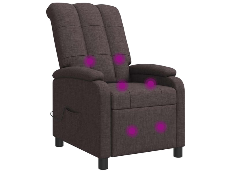  Vidaxl fauteuil de massage inclinable marron foncé tissu  - Conforama A