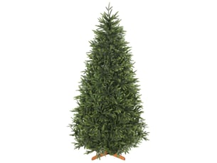Sapin de noël artificiel 210 cm nordmann, 1008 pointes de branches articulées réalistes en pe, support en bois, vert