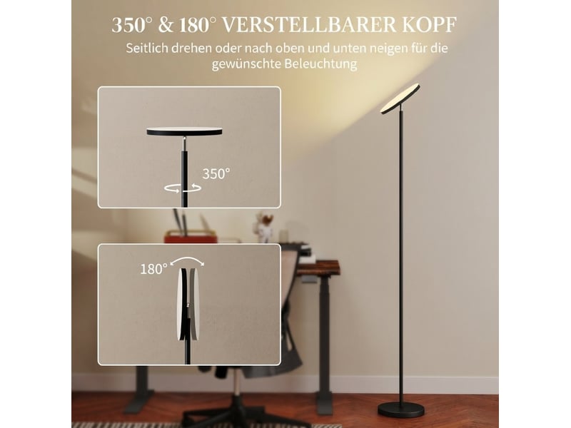  Lampadaire led 25x25x177 cm noir en plastique, variateur rgb avec télécommande et tête orientable  - Conforama E