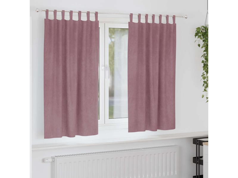  Lot de 2 rideaux, rideaux de fenêtre rose foncé 140 x 175 cm velours cf44107  - Conforama B