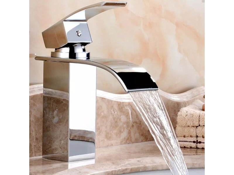  Robinets cascade laiton monotrou levier unique, eau chaudefroide pour lavabo PB389422 - Conforama B