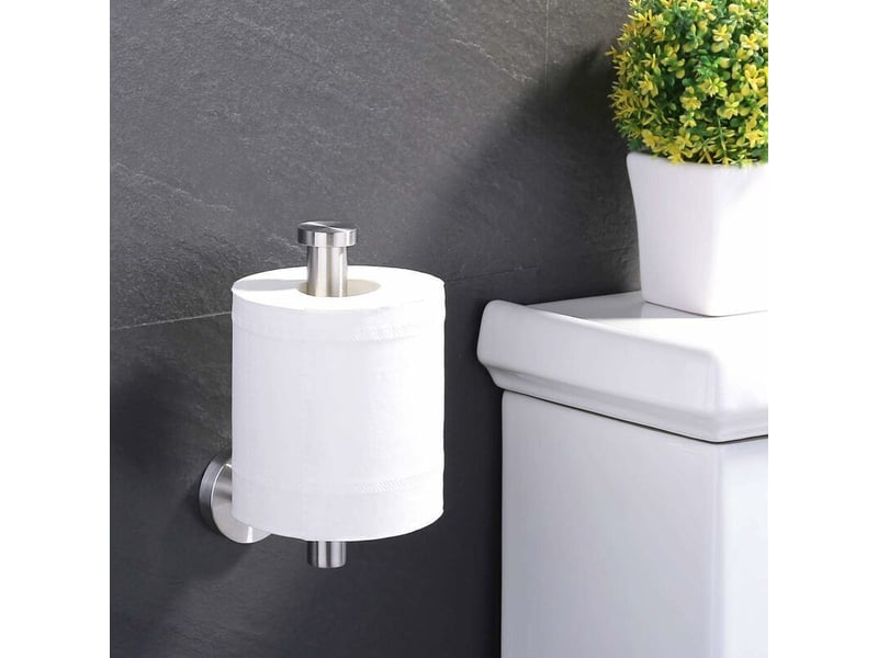  Porte papier toilette derouleur papier toilettes mural dérouleur papier toilette vis 12cm support papier wc acier inoxydable brossé  - Conforama C