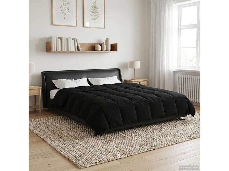  Couette - duvet d'été 200 x 220 cm été microfibre (100% polyester) noir  - Conforama B
