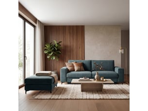 Pouf / repose pied <strong>MAISON AUBERTIN</strong> <strong>3CA52.PI.0P.24</strong> bleu