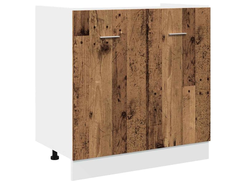 Meuble sous-évier le plan de travail non inclus bois ancien 80x46x81,5cm bois d'ingénierie - Conforama A