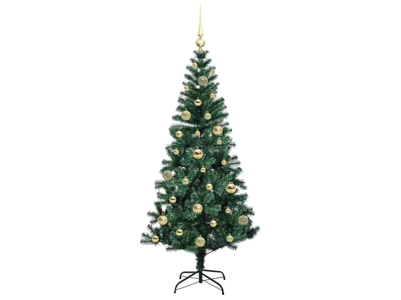  Sapin de noël artificiel, arbre de noël pré-éclairé vert 150 cm pvc et métal shl21  - Conforama D