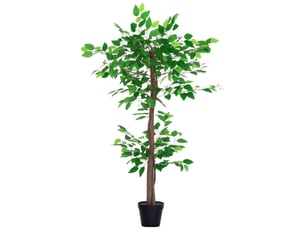 Plante artificielle de thé avec 546 feuilles réalistes et pot en ciment de 120 cm, verte