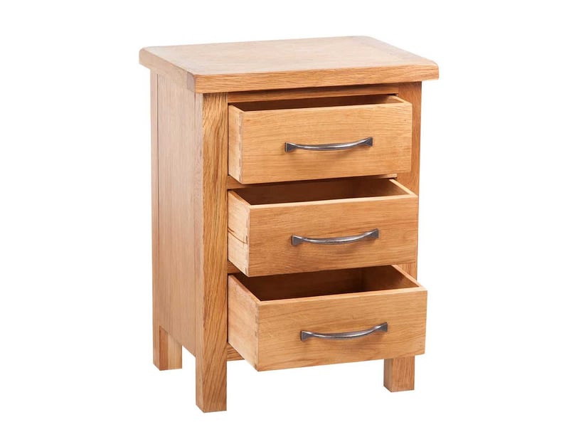  Table de chevet - cabinet de chevet - table de nuit avec 3 tiroirs 40x30x54 cm bois de chêne massif  - Conforama B