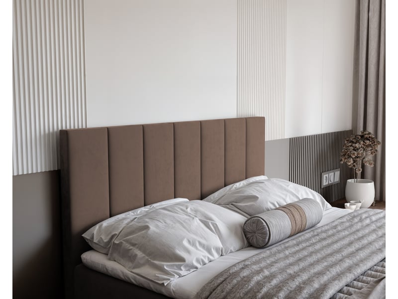  Lit coffre zelto - 180x200 cm - avec matelas et surmatelas - velours dense - marron clair ZELTO - Conforama D