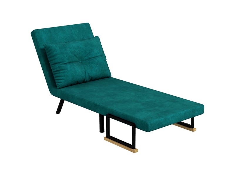 Fauteuil convertible 1 place fauteuil-lit chauffeuse 3 en 1, tissu aspect velours, 63x73x81cm, vert - Conforama A