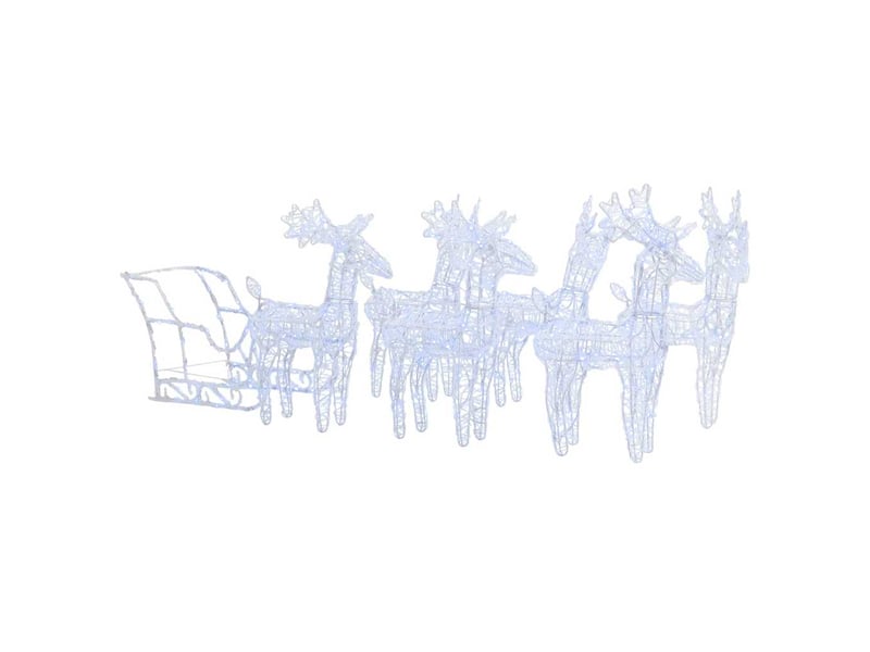  Décoration de noël rennes et traîneau 320 led acrylique  - Conforama A