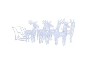 Décoration de noël rennes et traîneau 320 led acrylique