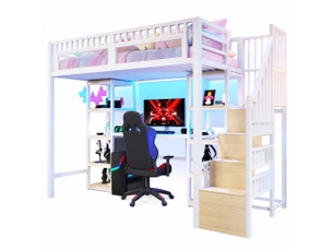 Lit mezzanine 90x200 cm    coloris blanc