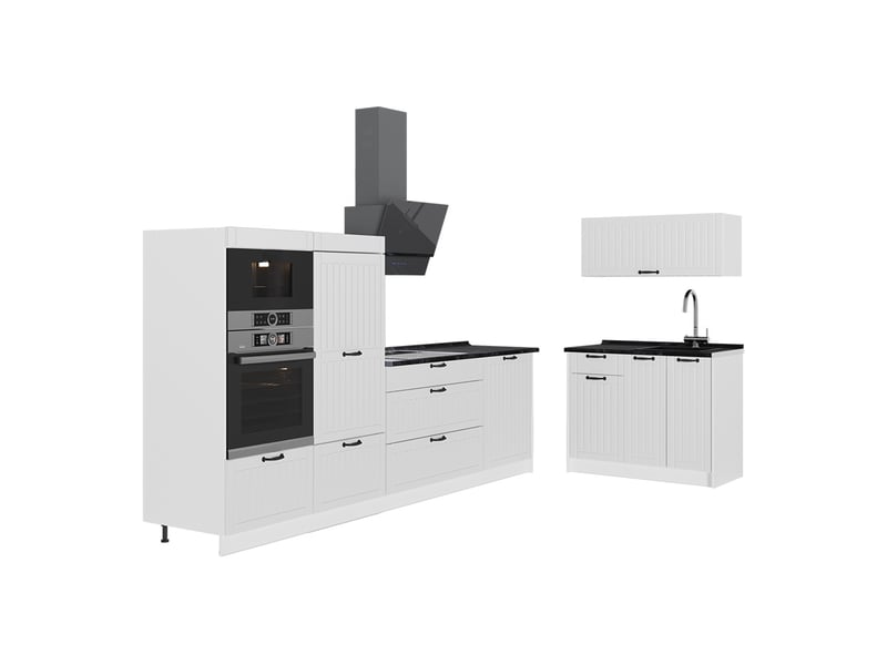Vicco cuisine, blanc campagneblanc, 380cm, pt anthracite - Conforama A