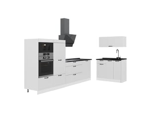Vicco cuisine, blanc campagneblanc, 380cm, pt anthracite