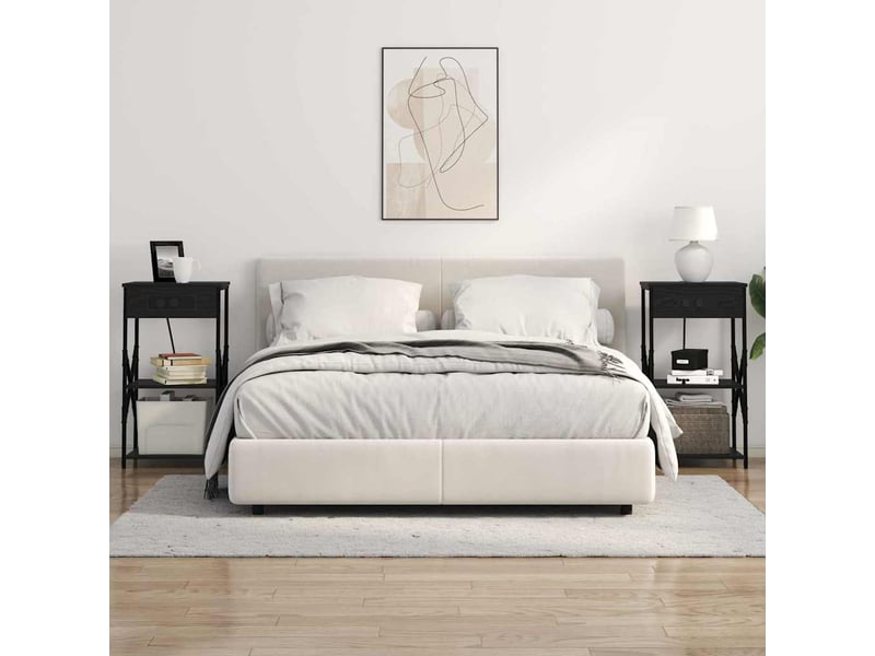  Table de chevet - cabinet de chevet - table de nuit chêne noir 41 x 31 x 76 cm bois d'ingénierie  - Conforama C