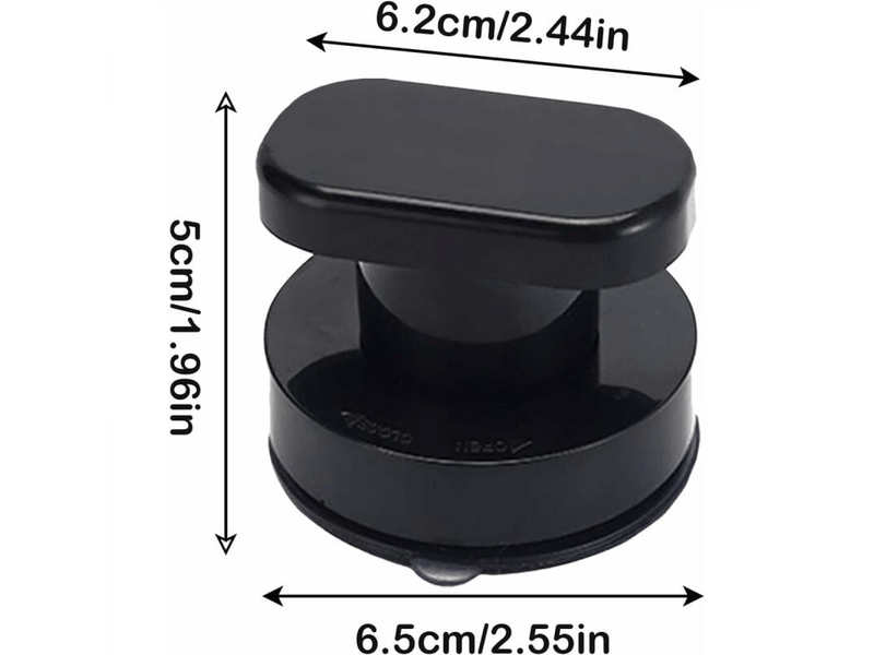  2 poignées de porte portables avec ventouse pour verre, poignées de porte de balcon, poignées à ventouse noires.  - Conforama C