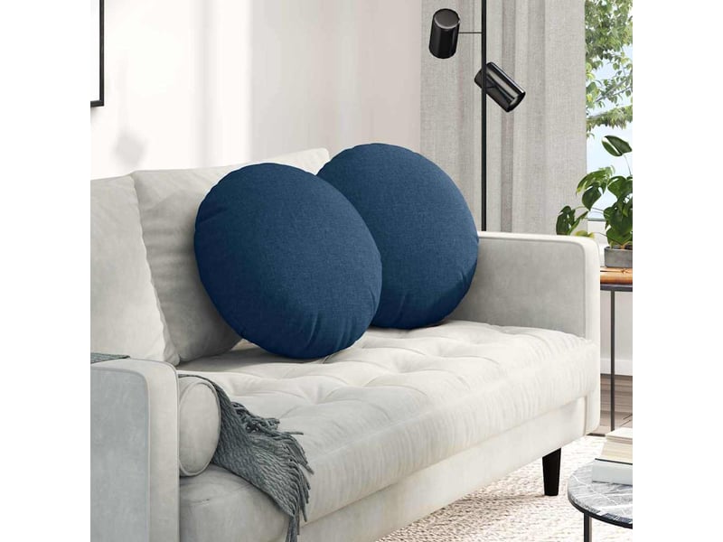 Lot de 2 coussins de siège, coussins décoratifs tissu bleu ø50 x 19 cm cf59774 - Conforama B