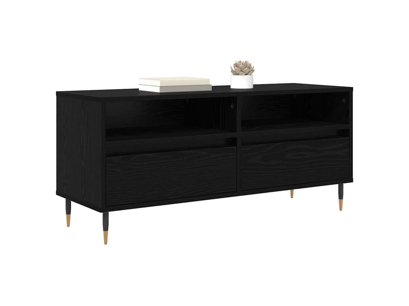  Meuble tv - banc tv - meuble de rangement avec tiroir chêne noir 100 x 34,5 x 44,5 cm  - Conforama C